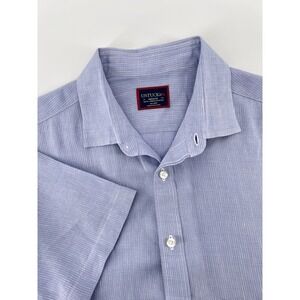 UNTUCKit Linen Shirt Size Medium Blue Short Sleeve Button Up